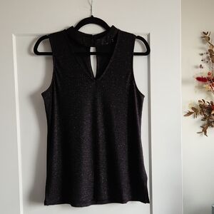 NWOT Reitmans Black Shimmery Sleeveless Top, Size M